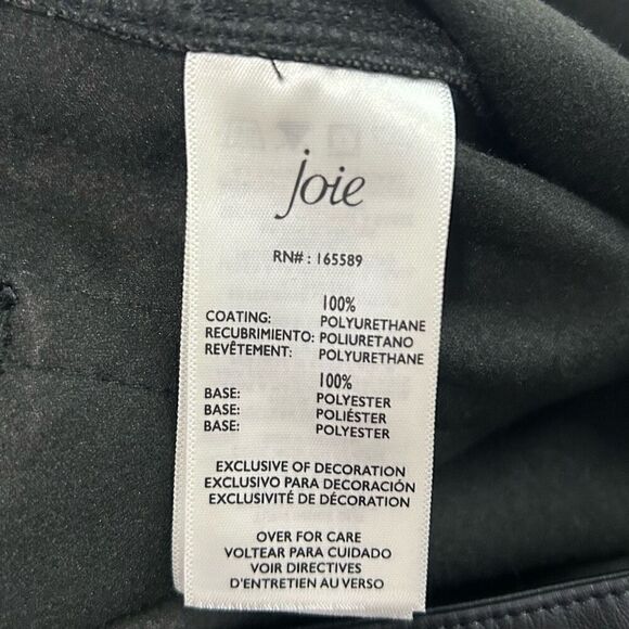 Joie NWT Black Vegan Leather The Joie Pant Shiny Plus Size 16 - Picture 9 of 16